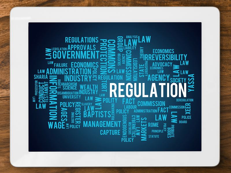 Tablet with government text on the screen