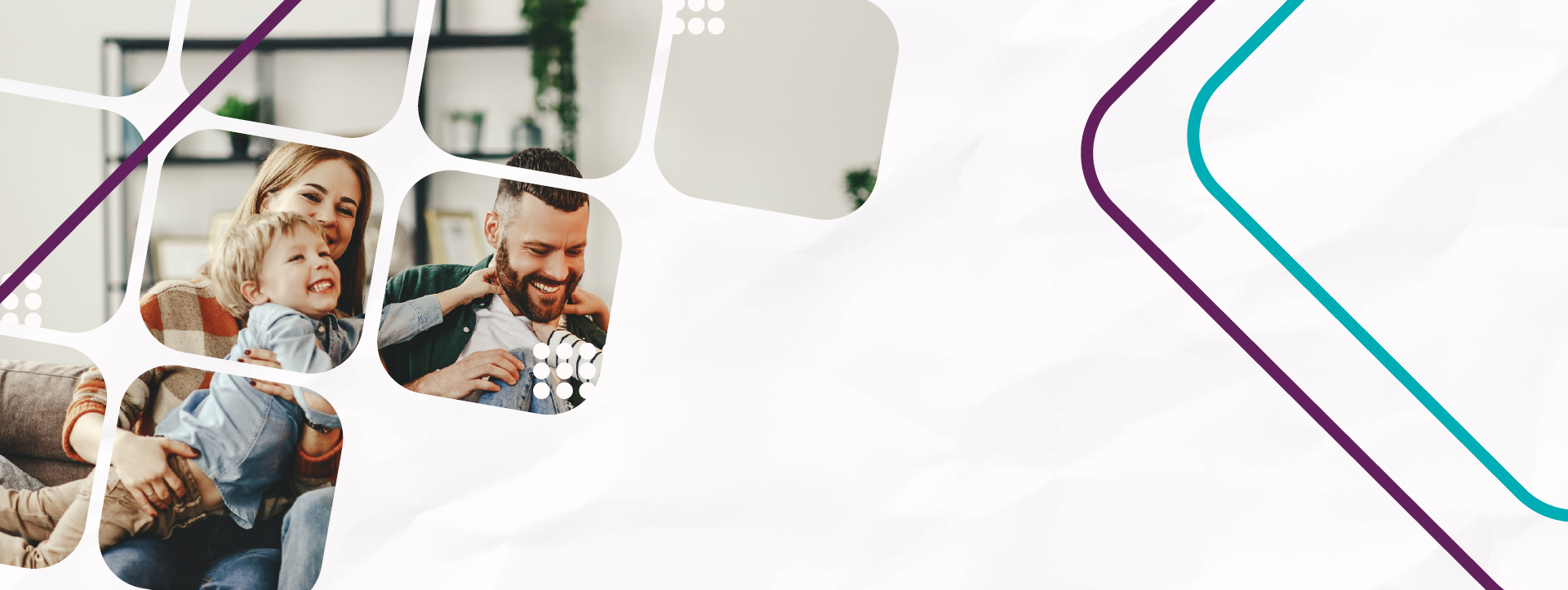 Customer Product Banner page for Bank Products Showcasing a happy family