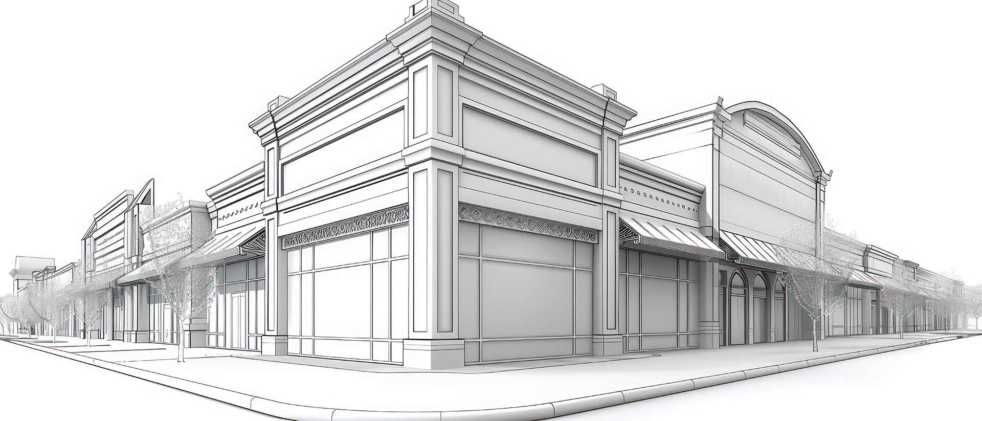 sketch of a building